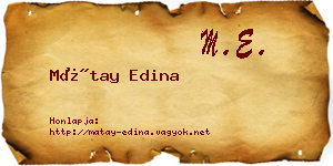Mátay Edina névjegykártya