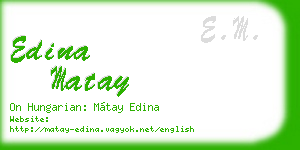 edina matay business card